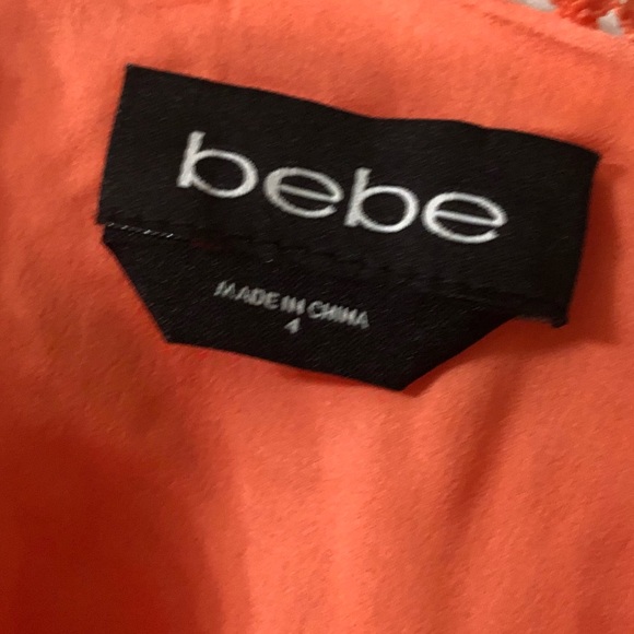 BEBE Coral Orange Jaquard Maxi Dress - Picture 5 of 6